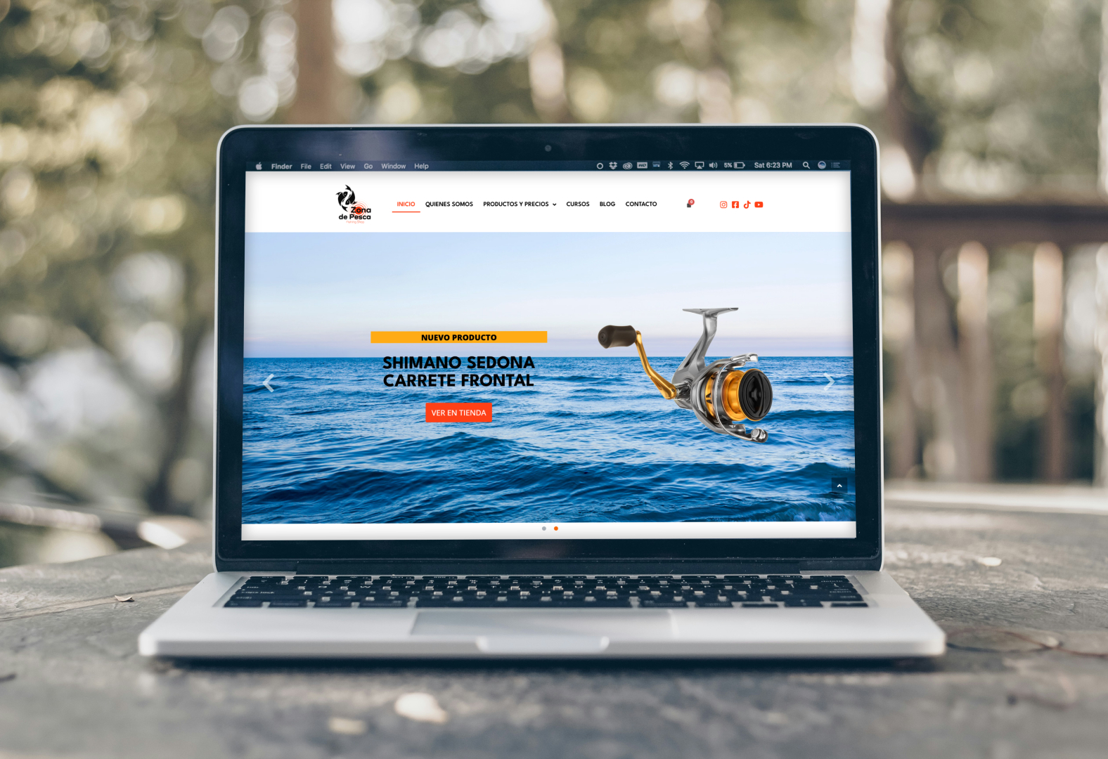 diseño web tienda online artículos de pesca