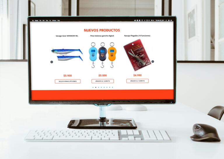 diseño web tienda online artículos de pesca
